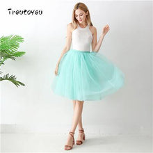 5 Layers 65cm Midi Tulle skirt Gothic High Waist Pleated Skirts - Fab Getup Shop