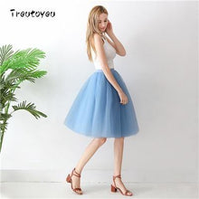 5 Layers 65cm Midi Tulle skirt Gothic High Waist Pleated Skirts - Fab Getup Shop