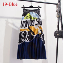 Fashion Contrast High Waist Pleated Skirt  Spring Summer Skirts  Elastic Waist A Line Midi Skirt Mid Calf Long Skirts - Fab Getup Shop