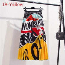 Fashion Contrast High Waist Pleated Skirt  Spring Summer Skirts  Elastic Waist A Line Midi Skirt Mid Calf Long Skirts - Fab Getup Shop