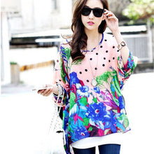 Fashionable Batwing Sleeve O-neck Chiffon Blouses