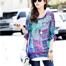 Fashionable Batwing Sleeve O-neck Chiffon Blouses