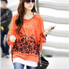 Fashionable Batwing Sleeve O-neck Chiffon Blouses