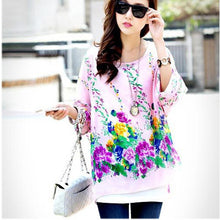 Fashionable Batwing Sleeve O-neck Chiffon Blouses