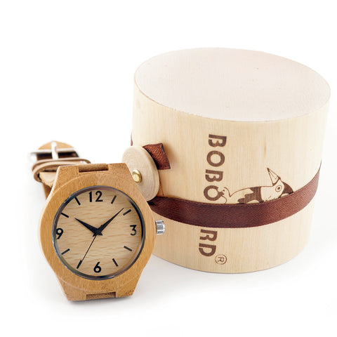 Nature Bamboo Wood Color Handmade Wristwatch