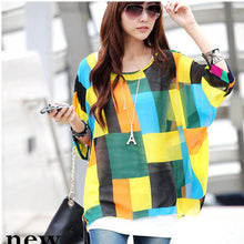 Fashionable Batwing Sleeve O-neck Chiffon Blouses