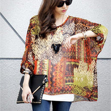 Fashionable Batwing Sleeve O-neck Chiffon Blouses