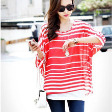 Fashionable Batwing Sleeve O-neck Chiffon Blouses