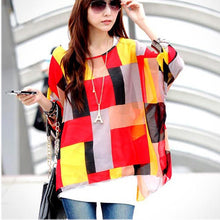 Fashionable Batwing Sleeve O-neck Chiffon Blouses